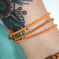 Freundschaftsband LOVE für Fuß - EINZELSTÜCKE - zweifarbig gedreht - Knotwork orange