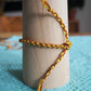 Freundschaftsband LOVE für Fuß - EINZELSTÜCKE - zweifarbig gedreht - Knotwork orange