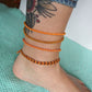 Freundschaftsband LOVE für Fuß - EINZELSTÜCKE - zweifarbig gedreht - Knotwork orange